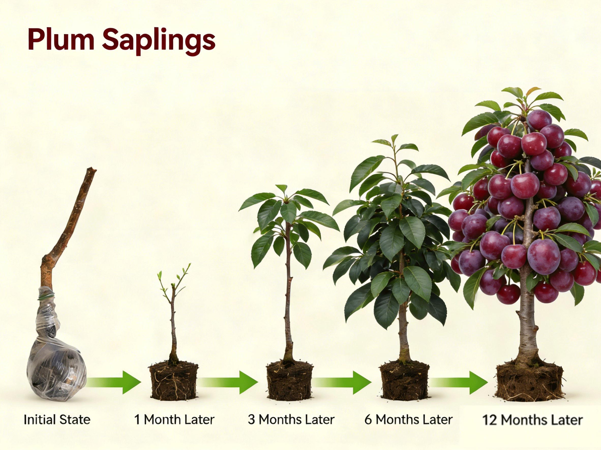 Living Plum Tree – Heirloom: Sweet fruit tree seedlings, hardy and easy to grow, non-GMO heirloom variety, suitable for gardens and backyards.