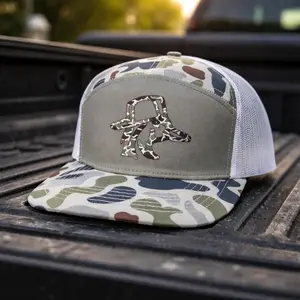 7 Panel Brackish/ Bottomland/ Duck Camo Color Lost Co Duck Hat Backwards, Cotton Mesh Back Breathable Outdoor Hunting Cap