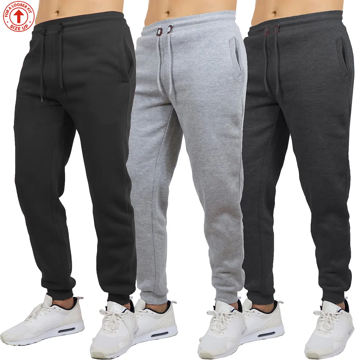 Men's 3 Pack Fleece Active Athletic Jogger Sweatpants with Drawstring Sizes S-2XL Breathable Men's 3 Pack Fleece Active Athletic Jogger Sweatpants with Drawstring Sizes S-2XL Breathable