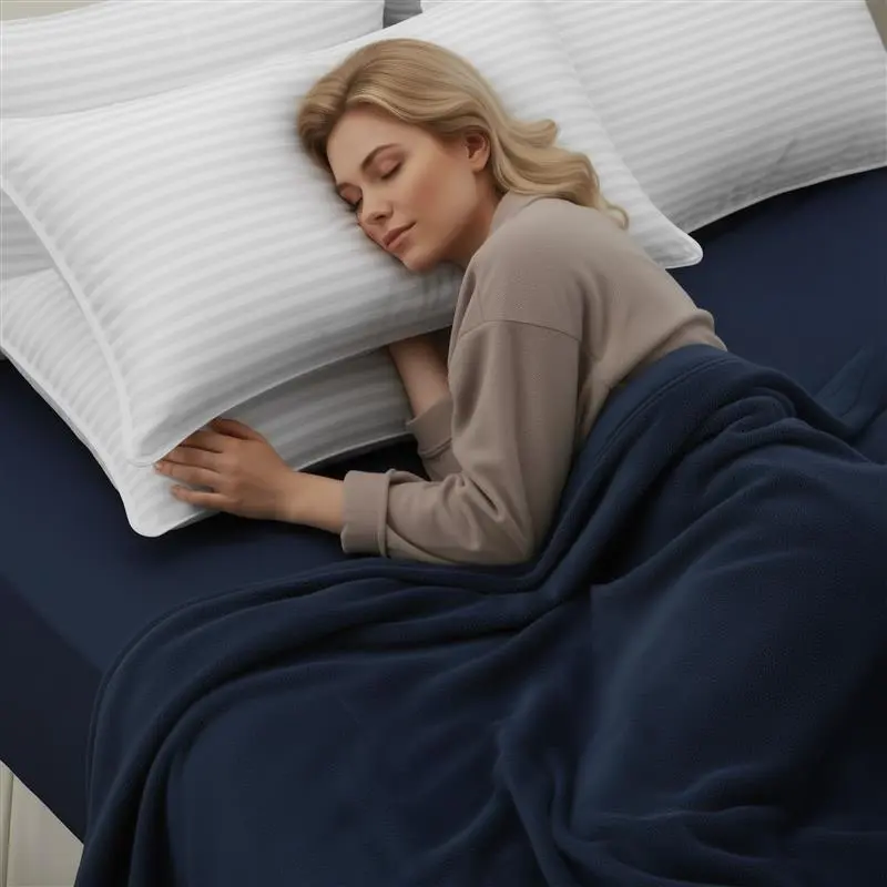 Utopia Bedding Premium Hotel-Quality Pillows - 4-Piece White Striped Soft Contoured Set for Back/Side Sleepers, Pillows for Sleeping, Home Accessory, Bed Accessory, House Decor, Bed Accessories