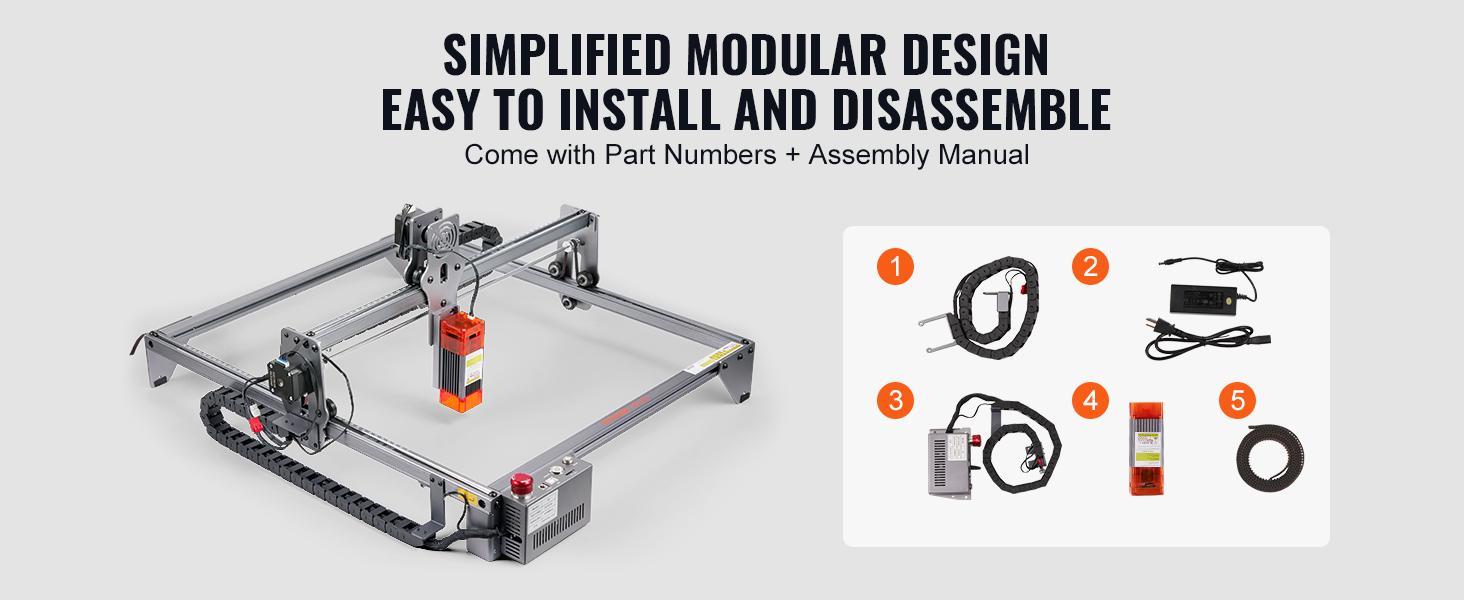 VEVOR Laser Engraver, 5W Output Laser Engraving Machine, 16.1" x 15.7" Large Working Area, 10000mm/min Movement Speed, Compressed Spot with Eye Protection, Laser Cutter for Wood, Metal, Acrylic VEVOR Laser Engraver, 5W Output Laser Engraving Machine, 16.1" x 15.7" Large Working Area, 10000mm/min Movement Speed, Compressed Spot with Eye Protection, Laser Cutter for Wood, Metal, Acrylic