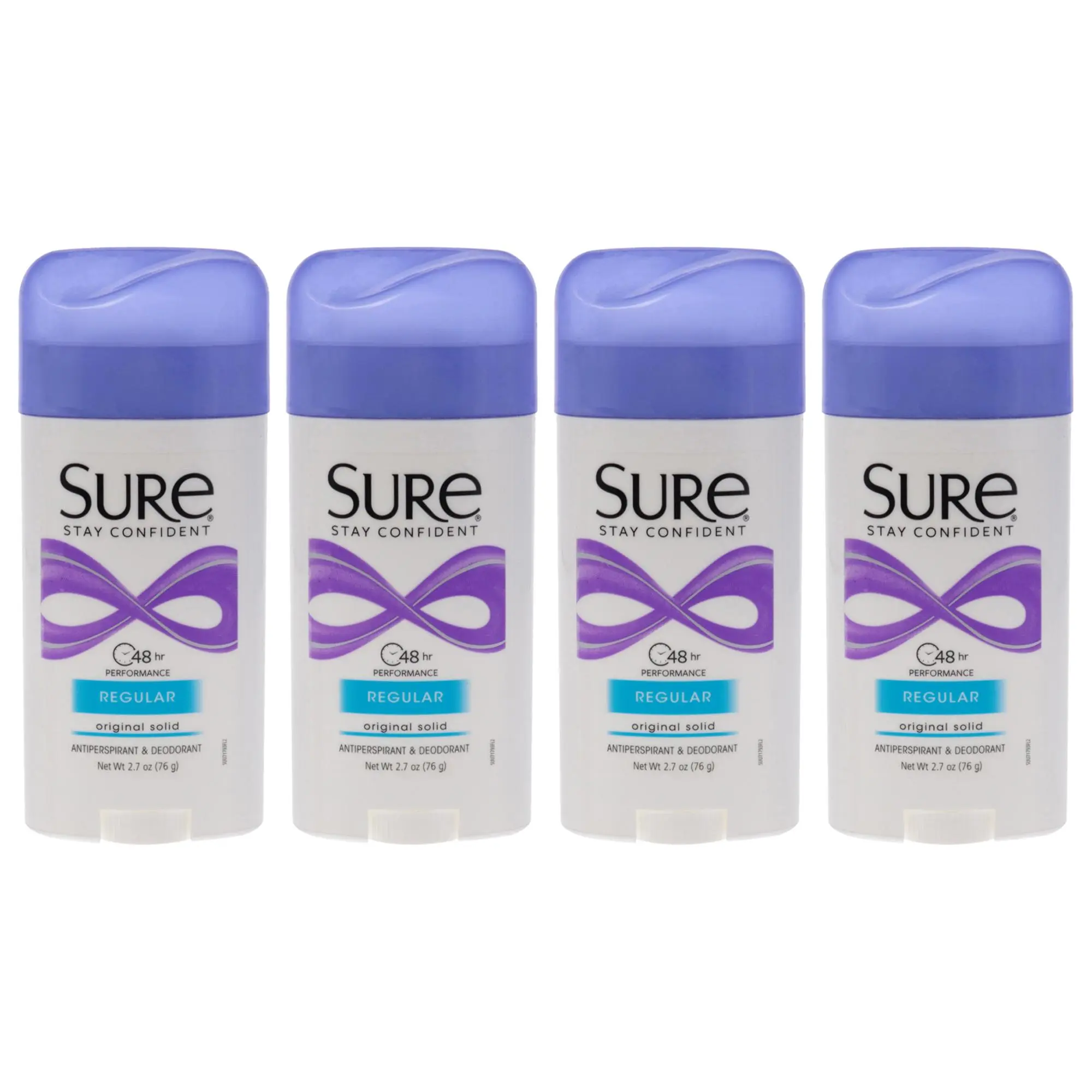 Sure Unisex Original Solid Anti-Perspirant Scented Deodorant Stick - Daily Use, 2.7oz, Pack of 4