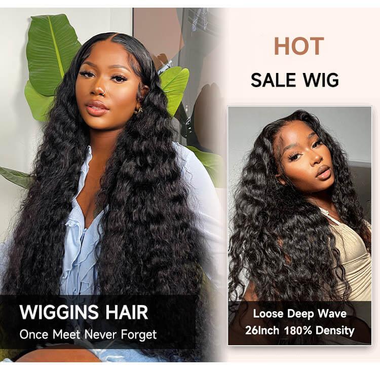[Spring Essential] Wiggins Hair Glueless Loose Deep Wave Wig Side Part & Middle Part 6*8 Lace Closure Wigs Human Hair With Adjustable Drawstring Ready To Go And 7*4 Wig Pre Plucked 13x4 Lace Front Wigs #SpringStatements #WeeklyDeals