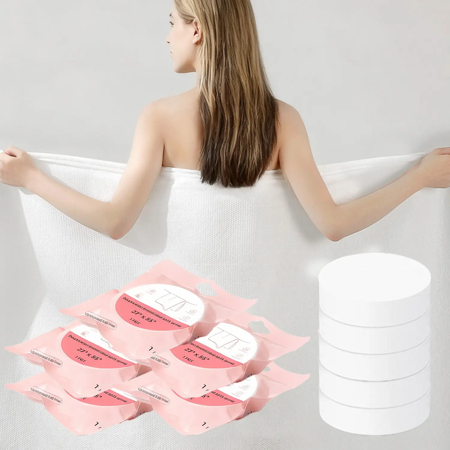Disposable Compressed Bath Towels - 5/10-Piece Set Portable Oversized Sheet, 10-Piece Set Bath Towels for Camping, Travel, Home Bathroom Supplies
