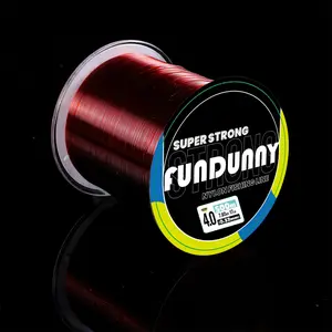 FUNDUNNY Professional Fishing Line 500m Red Size 4 - Original Nylon with Fluorocarbon Coating - Suitable for Various Saltwater and Freshwater Fishing Applications