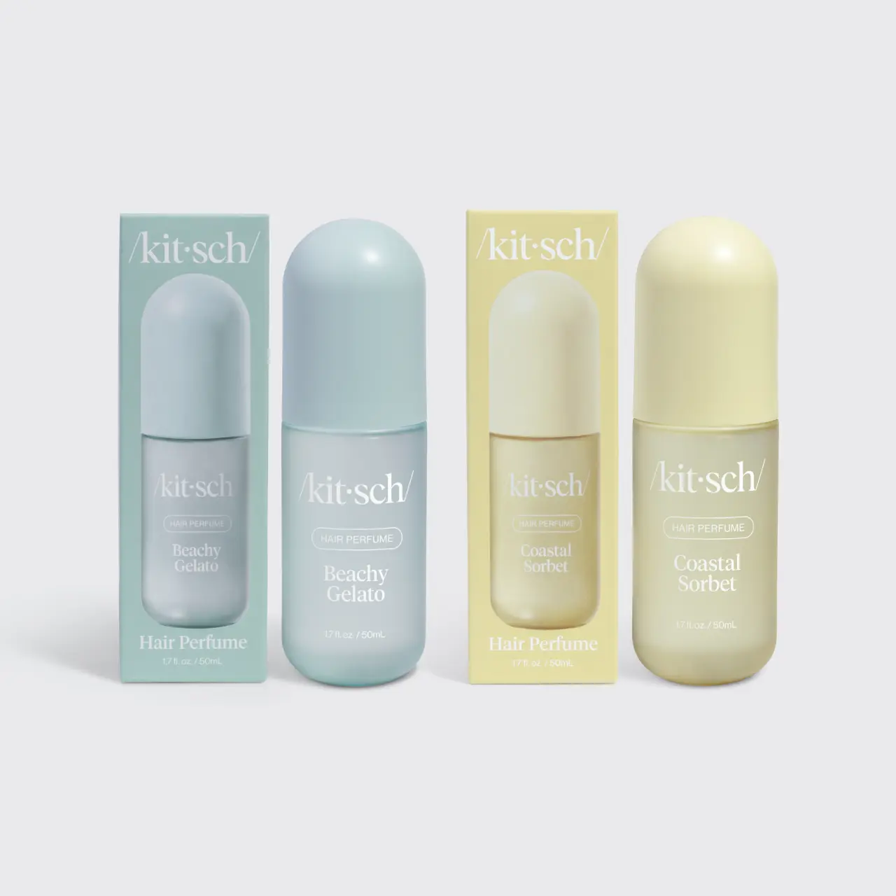 Kitsch Coastal Cottage Hair Perfume Duo - Coastal Sorbet & Beachy Gelato - Vegan Cruelty-Free - Sun-Kissed Fragrance - Travel-Friendly Size - Patented Odor Elimination Technology