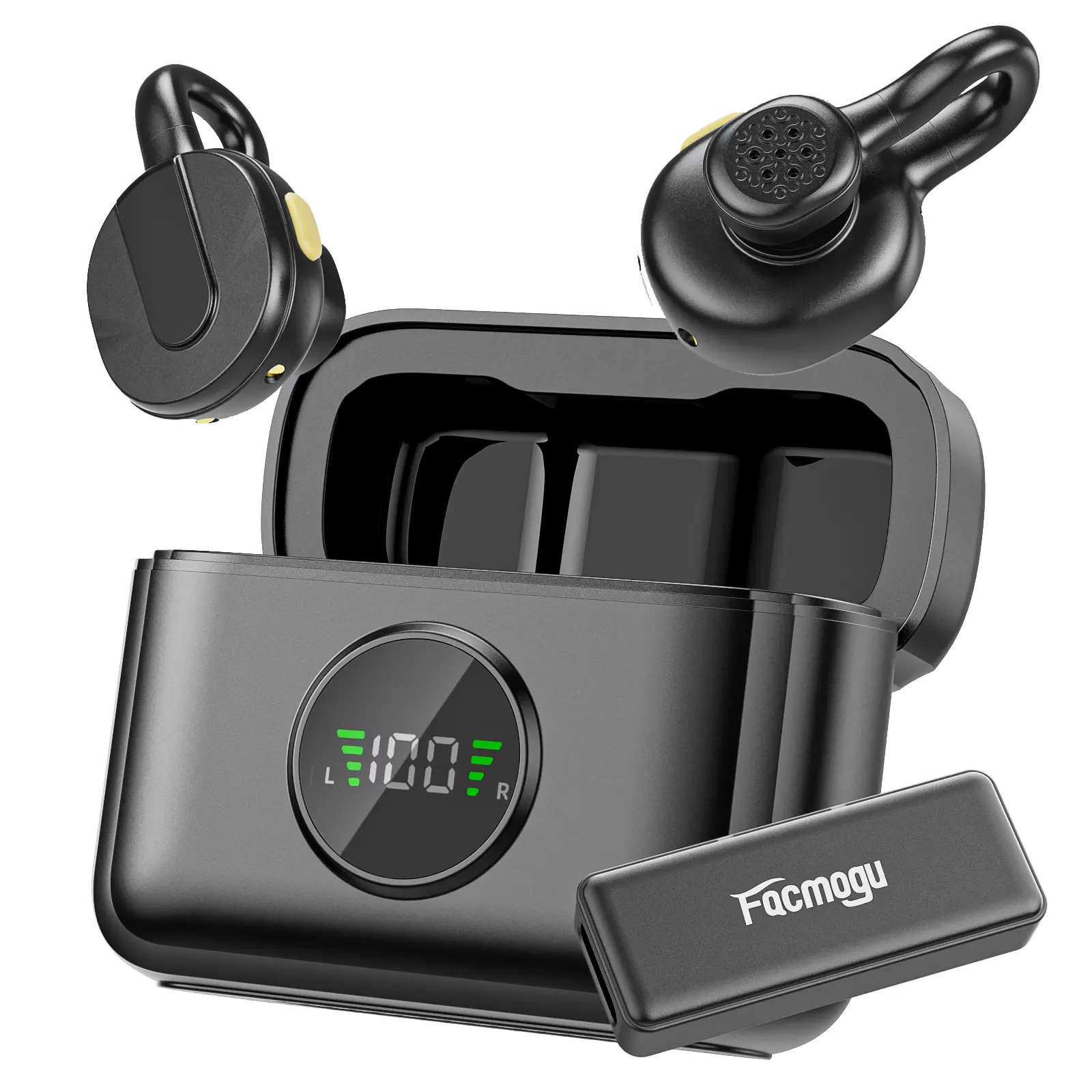 Q28 Mini Hidden RF Wireless Lavalier Microphone - USB-C Plug Receiver, Plug-and-Play, Noise Cancelling, Mute, Reverb, LED Display, Compact Clip-On Lapel Mic with 24-Hour Charging Case for Android & iPhone15-17 Streamers, Device Connection, Audio for Edits