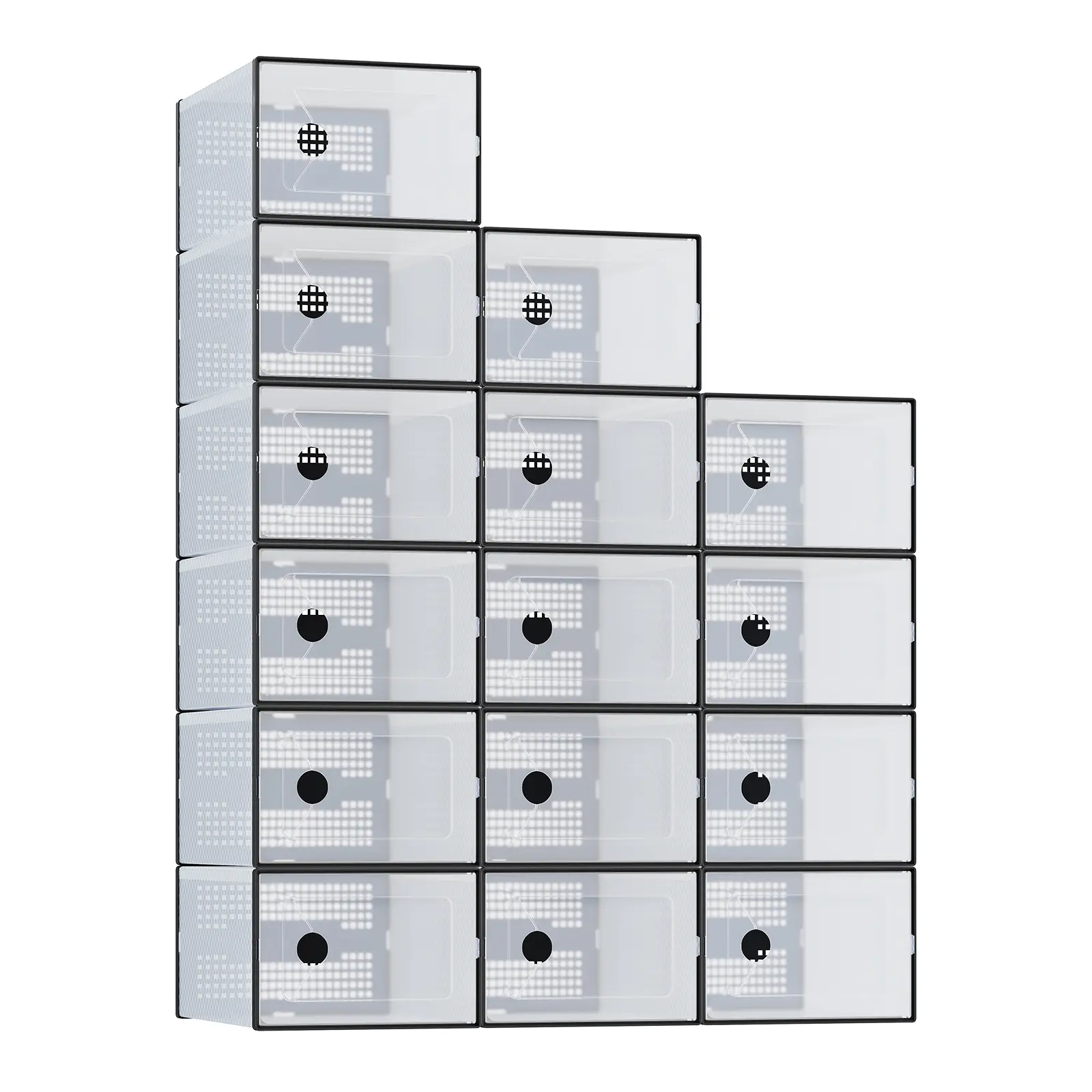 Clear Shoe Storage Boxes, Plastic Stackable Shoe Containers with Lids, Display Sneaker Case Organizer for Closet, Under Bed, Entryway