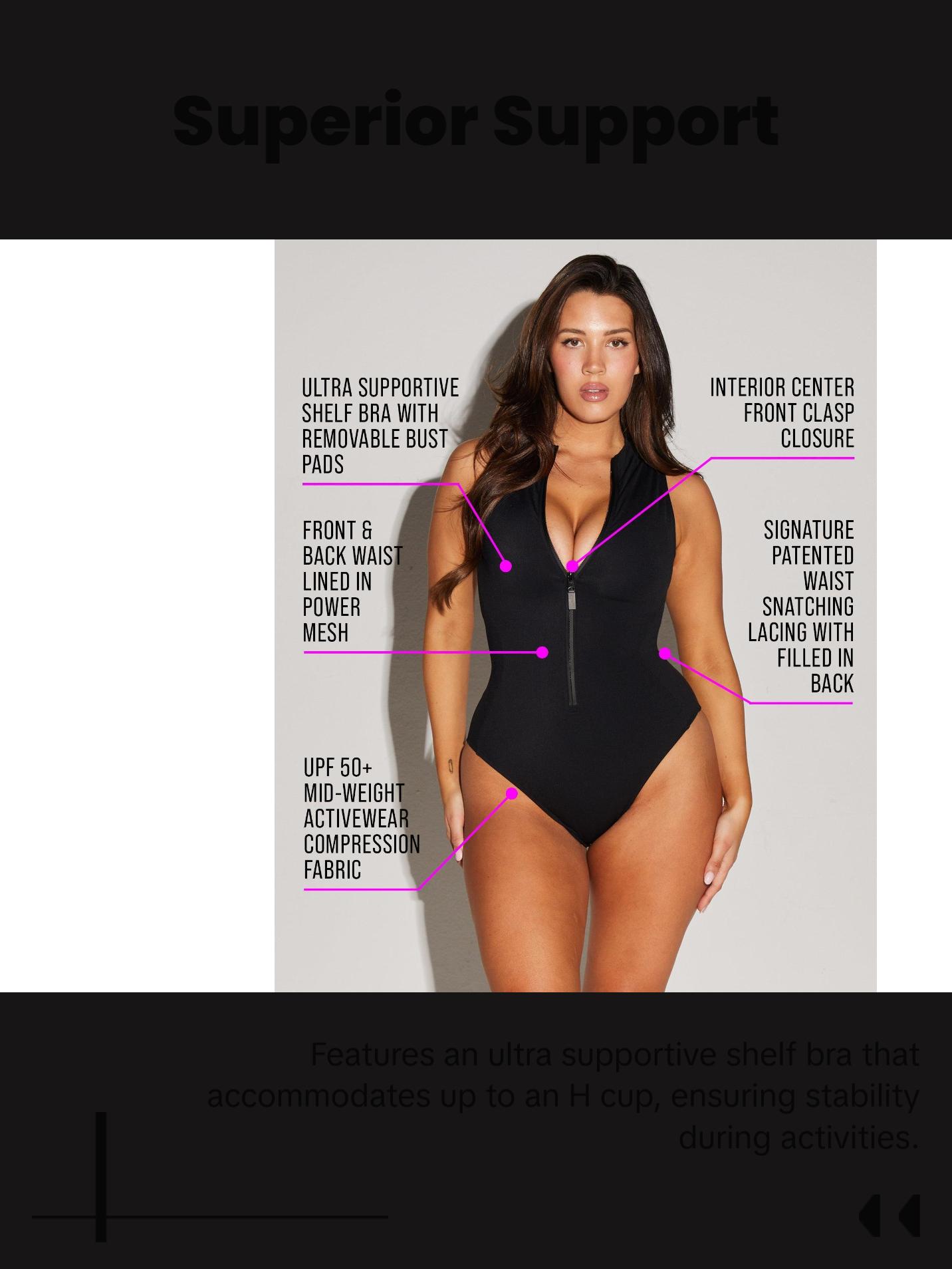 Sleeveless Surfy Black Swimwear with Deep V-Neckline and Front Zipper Closure