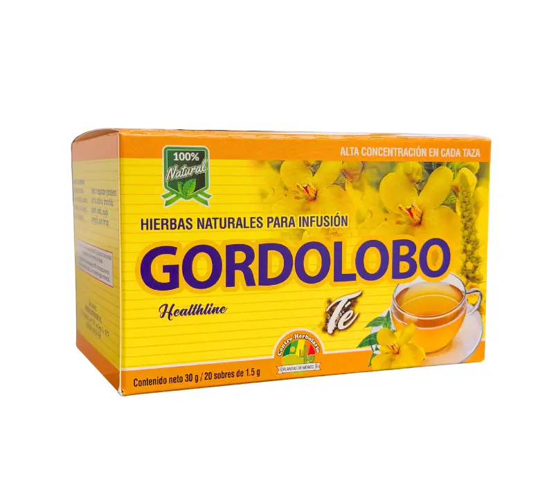 Plantimex Mullein Leaf Gordolobo Herbal Tea Bags - Mullen Tea, Natural Lung Cleansing Herbal Drink, 20 Caffeine-Free No Artificial Flavor Bags (15g Each), Natural Remedies