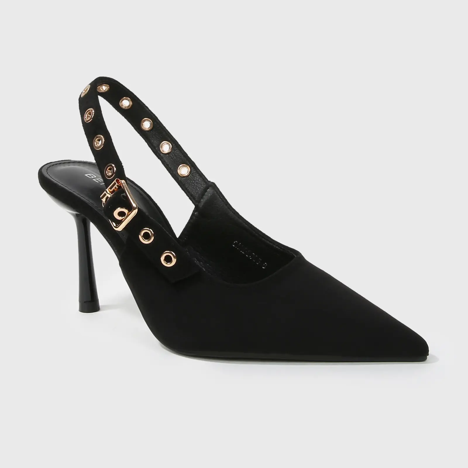 BERNESS Candes Women's Fashionable Faux Leather Slingback High Heels Sandals, Pointed Toe Stiletto with 3.5" Heel for Business, Dinners, Fashionable Heeled Sandals, Heels For Women
