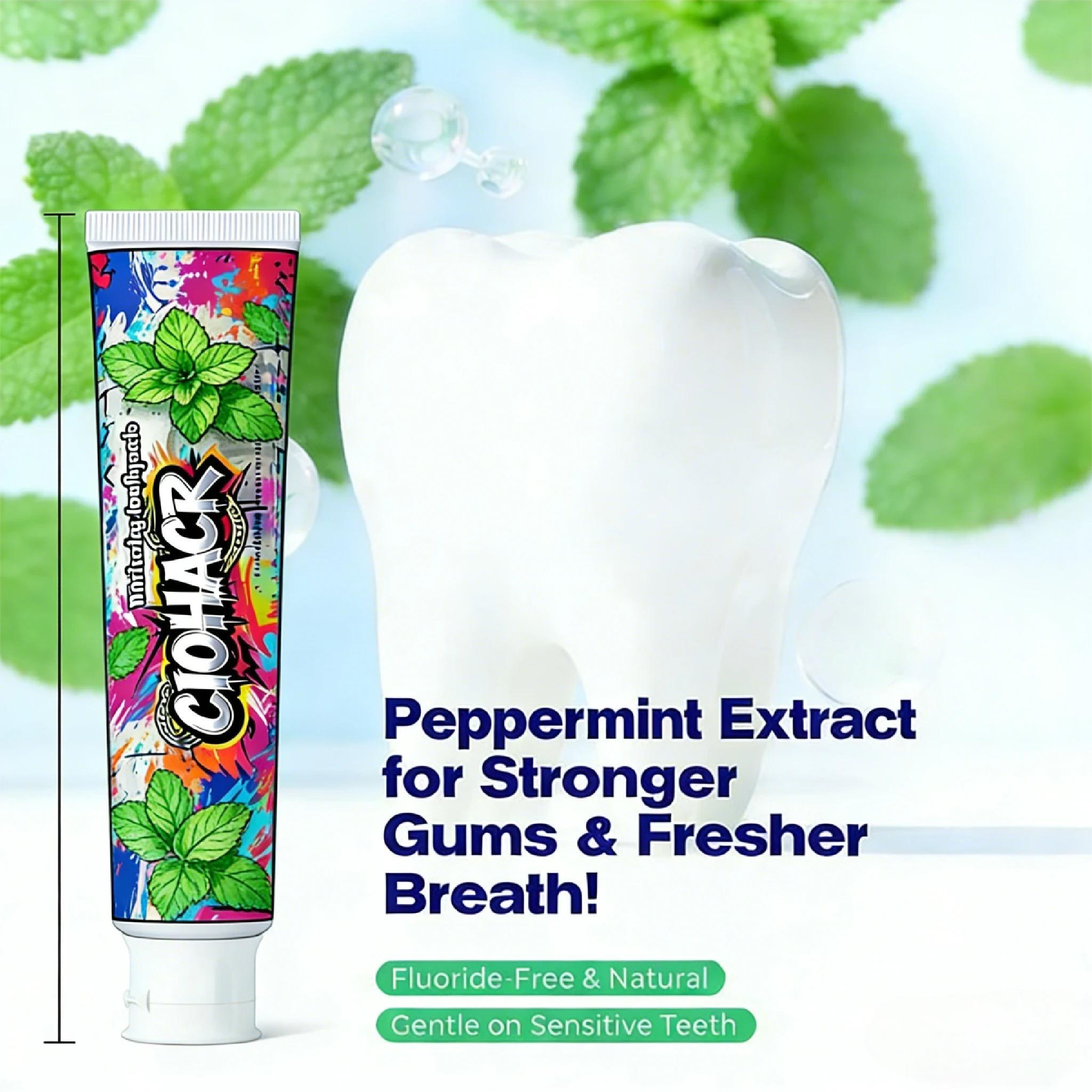CIOHACK Whitening Toothpaste 3-Pack & Classic Soft Bristle Toothbrushes 2-Pack Natural Mint Flavor Oral Care Bundle for Sensitive Teeth Mint Extract Formula