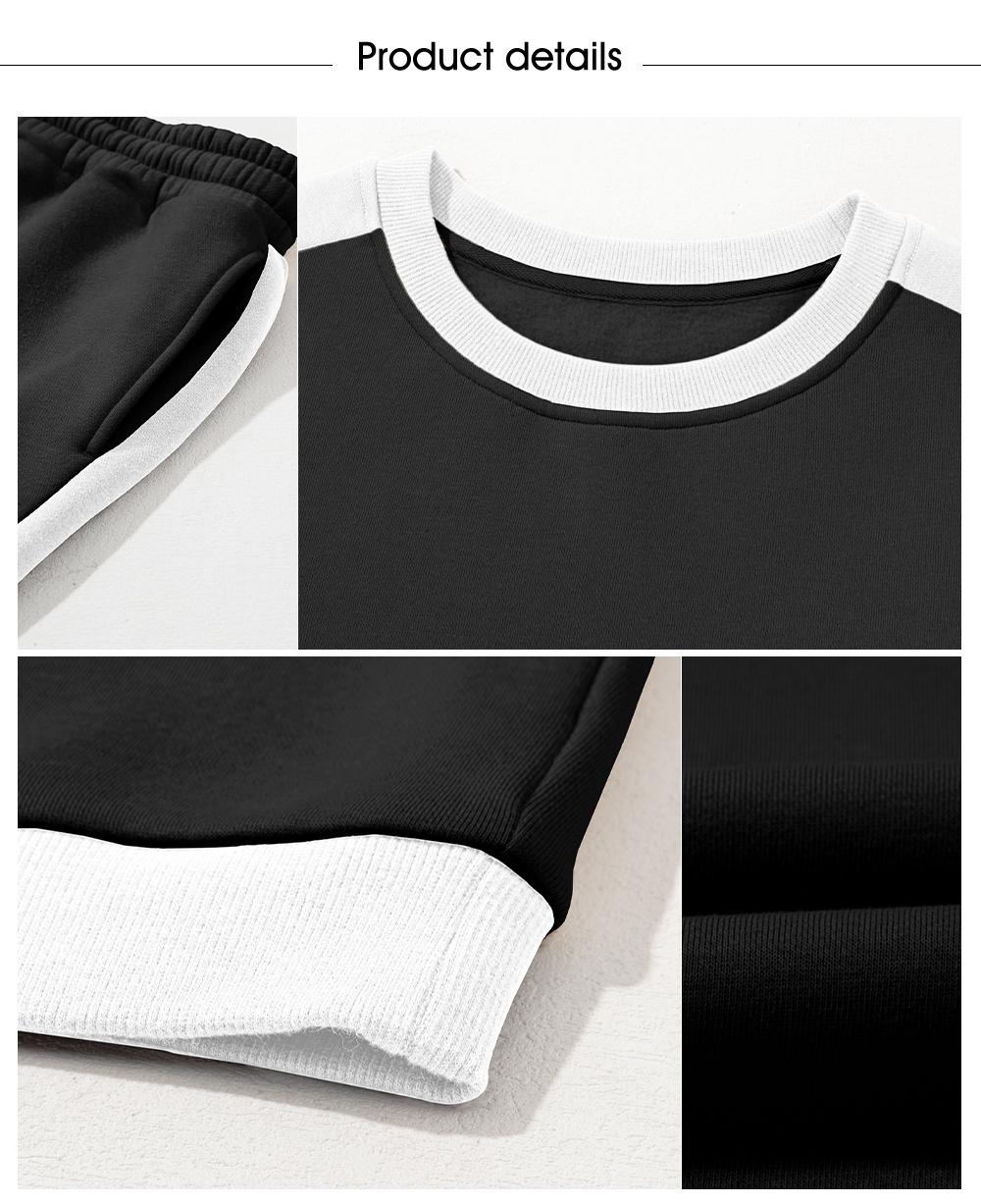 Aleumdr Women's 2 Piece Outfit Fleece Sweatsuit Casual Lounge Matching Sets Crewneck Loose Fit Cozy Sweatshirt & Straight Leg Sweatpants Womenswear Clothes Chic SpringStatements