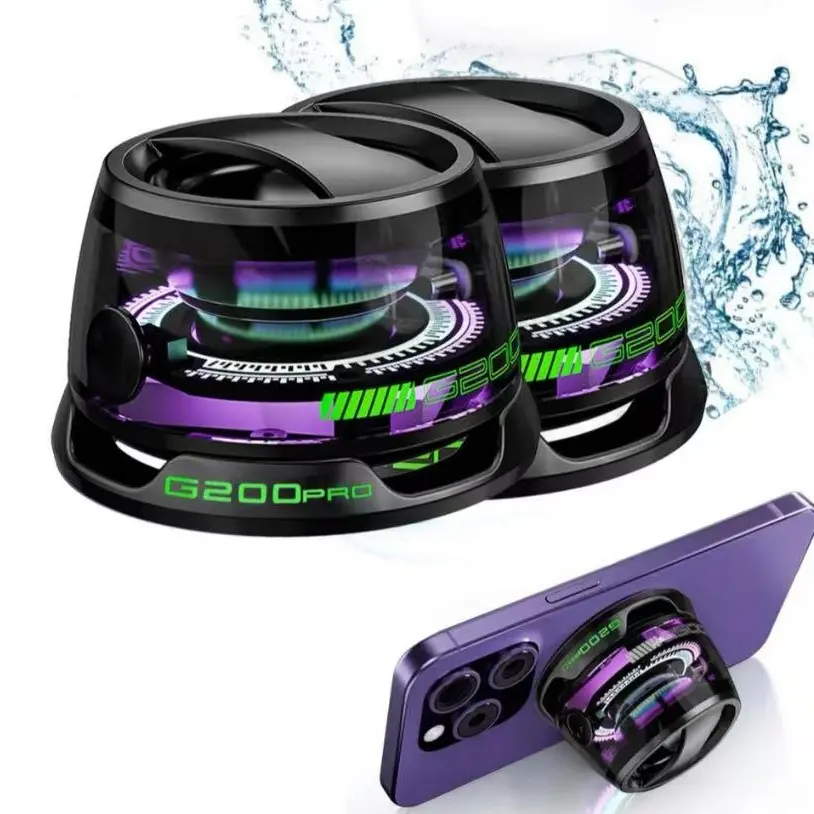 G200 Magnetic Bluetooth Speaker - Portable Mini Wireless Audio Speaker for Phones, Premium Sound, TWS Stereo Sync, 7H Playtime, Transparent Metal Body, Colorful Design, Ideal for Travelling, Camping, Speakers