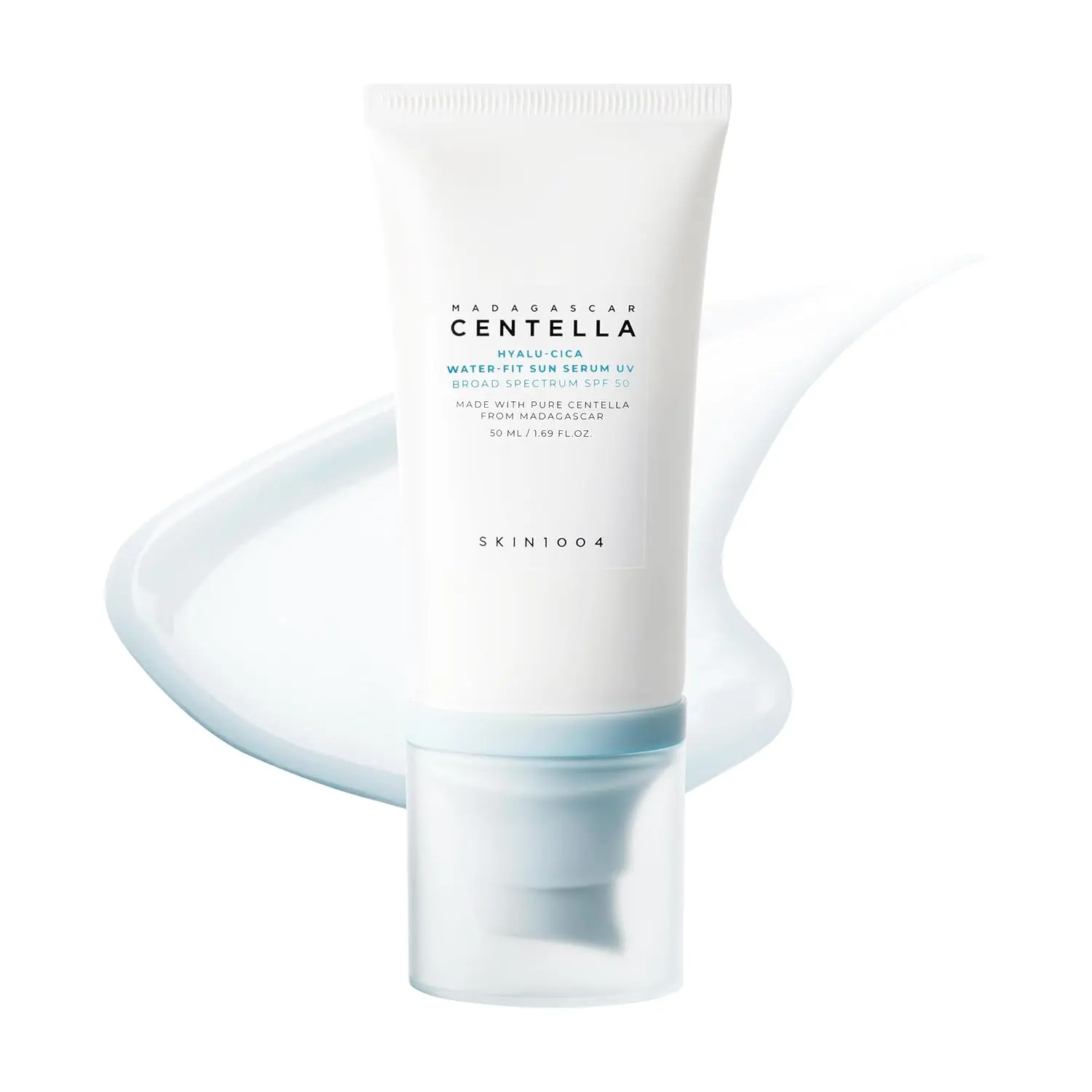 SKIN1004 Centella Hyalu-Cica Water-Fit Sun Serum UV, Korean Sunscreen SPF 50, Centella Sunscreen, Travel Essentials, Sunscreen with Hyaluronic Acid, No White Cast, Korean Skin Care, 1.69 fl.oz / 50ml