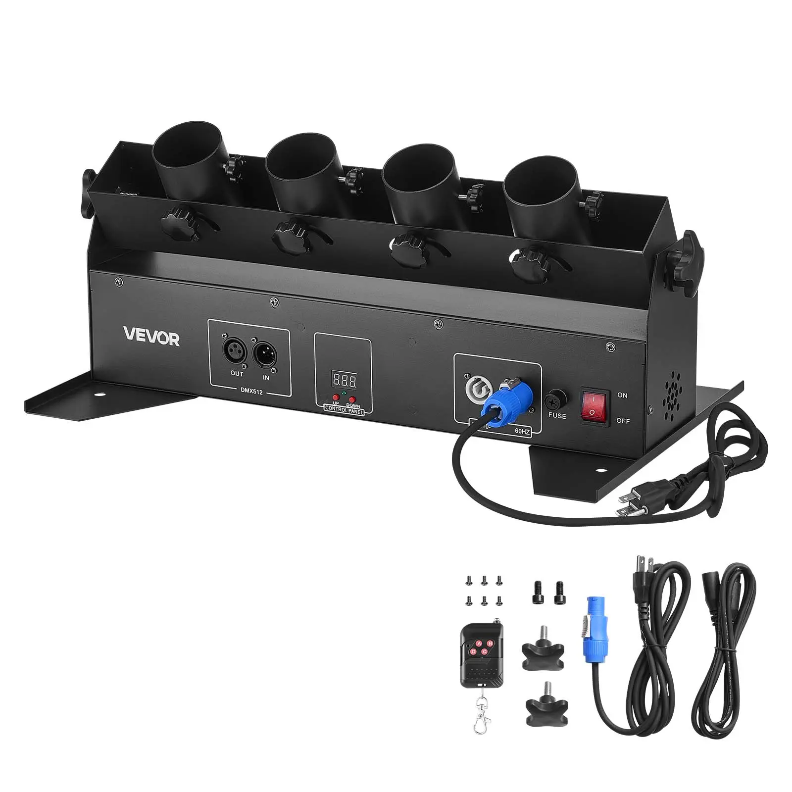 【Summerfinds】VEVOR Electric Confetti Cannon Machine, High Output 4-Shot Colorful Burst Launcher, DMX512, Manual & Remote Control, Lightweight Adjustable Portable Shooter for Wedding, Decoration, Nightclub Stage Show, Carbon Steel