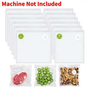 (Total 30 PCS）FEPPO Reusable Vacuum Sealer Containers Bags, 15 PCS 8.3"×8.7" & 15 PCS 10.2"×11" Bags with Air Valve