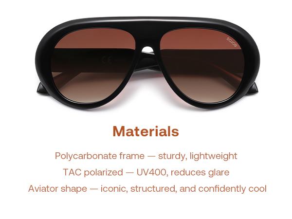 SOJOS Trendy Oversized Polarized Aviator Sunglasses Womens Men Retro Vintage 70s Style UV Protection Sun Glasses