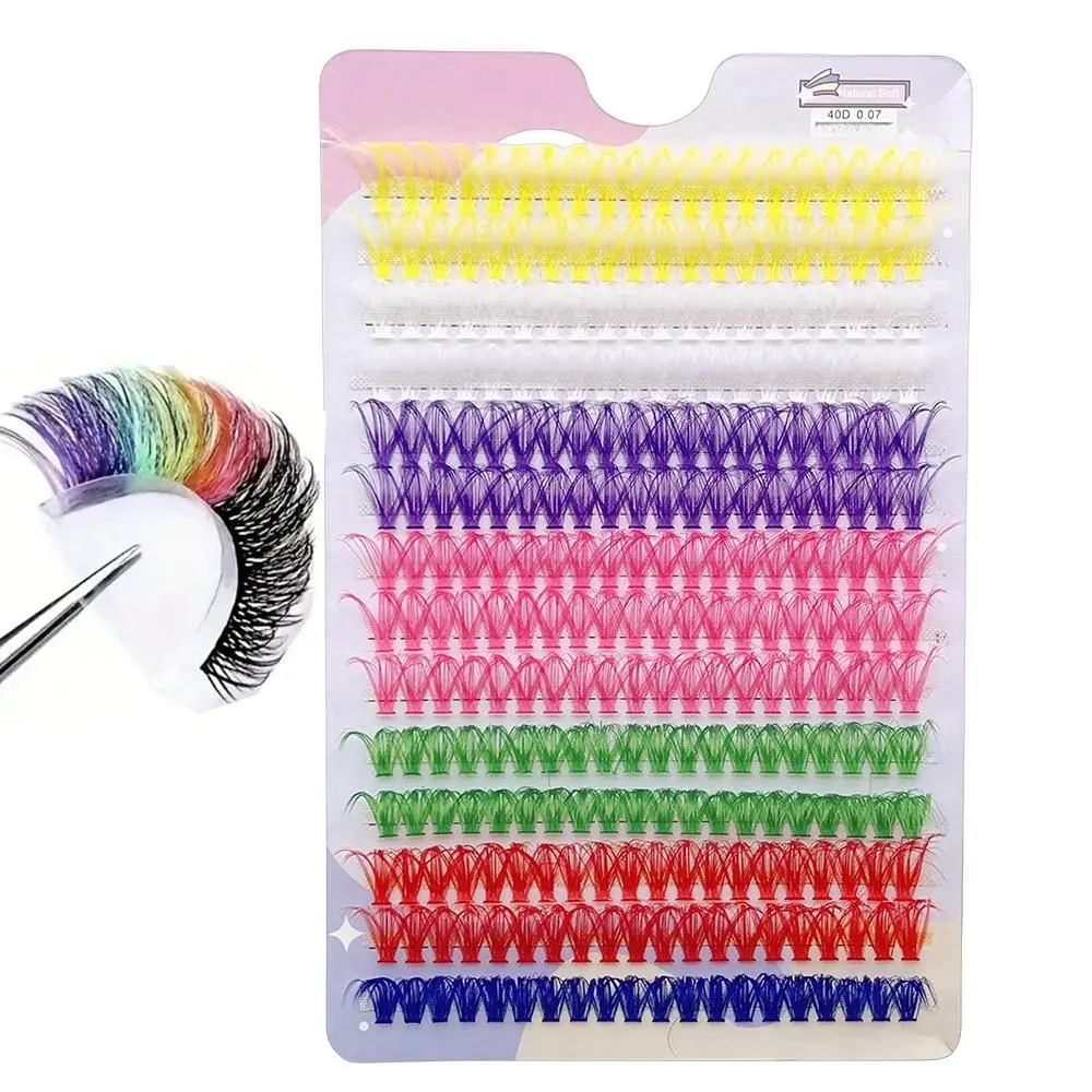 Colorful Cluster False Eyelashes, False Eyelash Clusters, Volume Cluster Lashes, 1 Box D Curling Lash Cluster, Natural Look Eyelash Extensions, Self Grafting Curl Eyelashes, Diy Eyelash Extensions