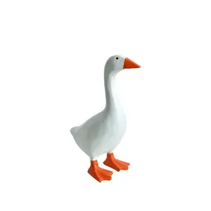 Desk Goose 7 Inches Desktop Goose Statue Cute Resin Figurine with Magnetic Beak Funny Home Office Decor & Cute Home Desk Decoration Gift for Women and Friend