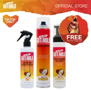 All Day Got Hold | Foaming Mousse & Sheen Spray Styling Bundle | Leave-In Conditioning, Sheen Spray & Wrap Foaming Mousse + Anti Itch Free Gift l Hair Conditioner gloss 4c hair styling