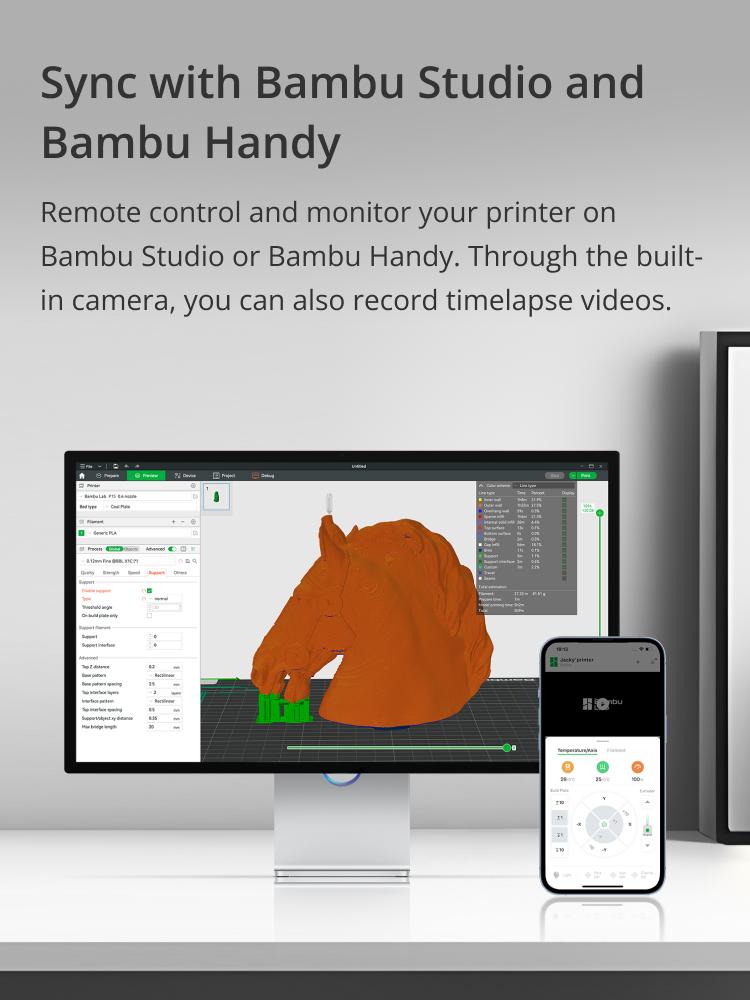Bambu Lab A1 3D Printer, Bambu Lab A1 Combo 3D Printer, Multi-Color Printing, Active Flow Rate Compensation, Active Motor Noise Cancelling, Full-auto Calibration, Clip Quick Swap Nozzle, 256*256*256 mm Build Volume