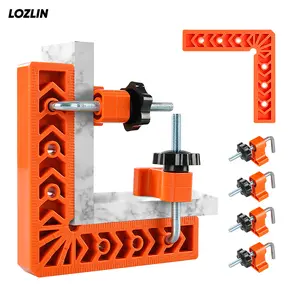 4PCS Right Angle Clamp Kit - Adjustable Multi-Surface Fastening Tool for Woodworking, Photo Frames & Stone Positioning
