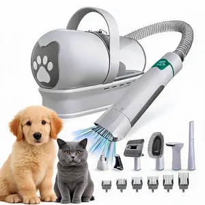 All-in-One Professional Dog and Cat Shedding Care Appliance, Multipurpose Grooming Vacuum Device with Hair Trimmer, Adjustable Speed Clipper and Nail Smoother Supplies Kitty