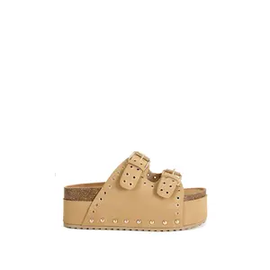 ALGEDI-TAN GROMMET FLATFORM SANDAL