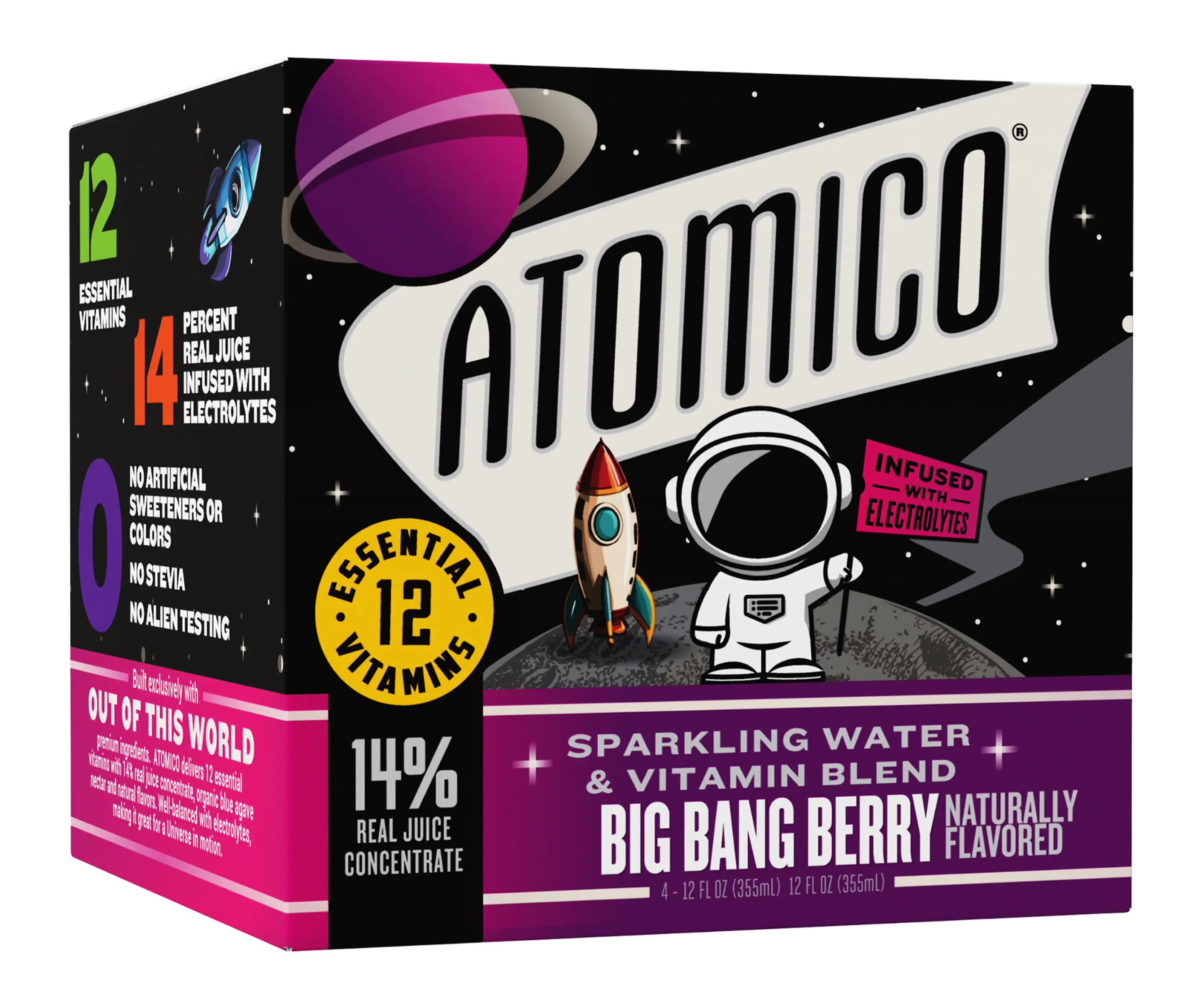ATOMICO Sparkling Vitamin Water : BIG BANG BERRY 12PK