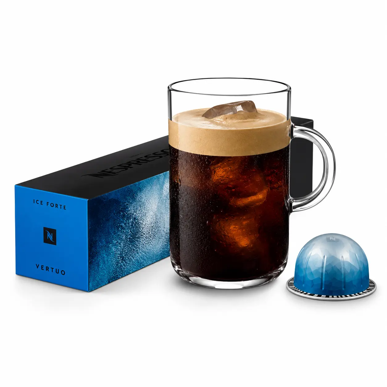 Nespresso Capsules Vertuo, Ice Forte, 10-Count Coffee Pods, Creamy Beverage Italian ice forte capsules iced coffee pods nespresso iced coffee dark roast coffee pods vertuo capsules coffee capsules