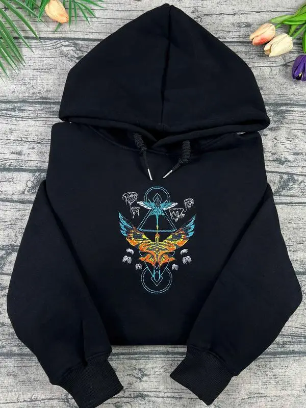 Avatar fire and ash Symbol Embroidered Sweatshirt, Fantasy World Aesthetic Crewneck,Soft Cozy Unisex Fleece Pullover, Aesthetic Mythic Streetwear for Fans of Fantasy Worlds, Gamer & Anime Lovers, Perfect Gift for Him/Her