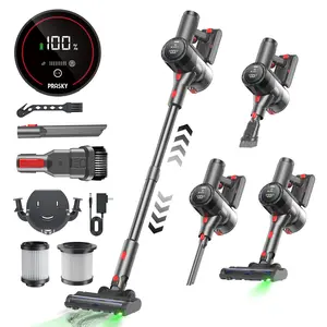 Prasky Cordless Vacuum Cleaner, 42Kpa Powerful Suction, 380W Powerful Brushless Motor, 8-in-1 Lightweight Handheld Vacuum Cleaner, up to 50-Minute, Removable Battery, For Pet Hair and Carpets, hard floor