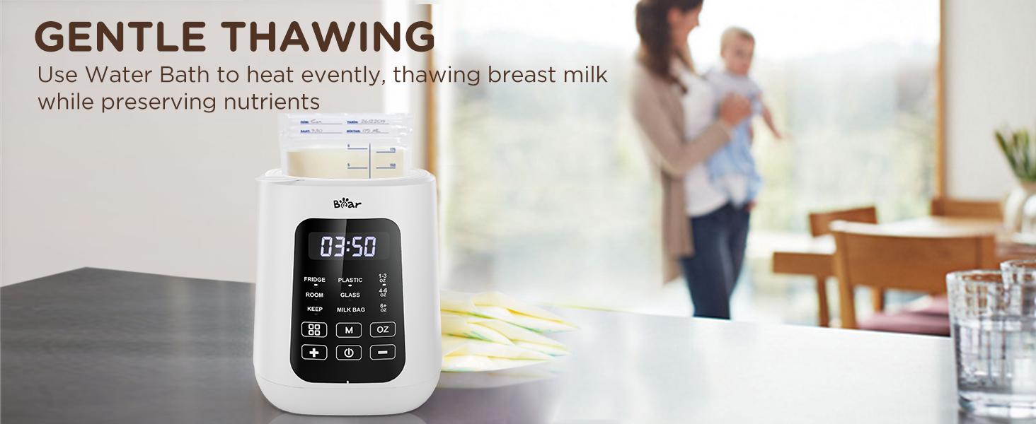 Bear Baby Bottle Warmer, Milk Warmer Breastmilk Bag Formula Fast Warming for New Born Baby Bottles, 6 Oz with Time Temp Control Automatic Shut Off at Home Use