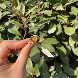 Evil Eye, High Quality Tiger's Eye Copper Wire-Wrapped Ring,  Unique Design