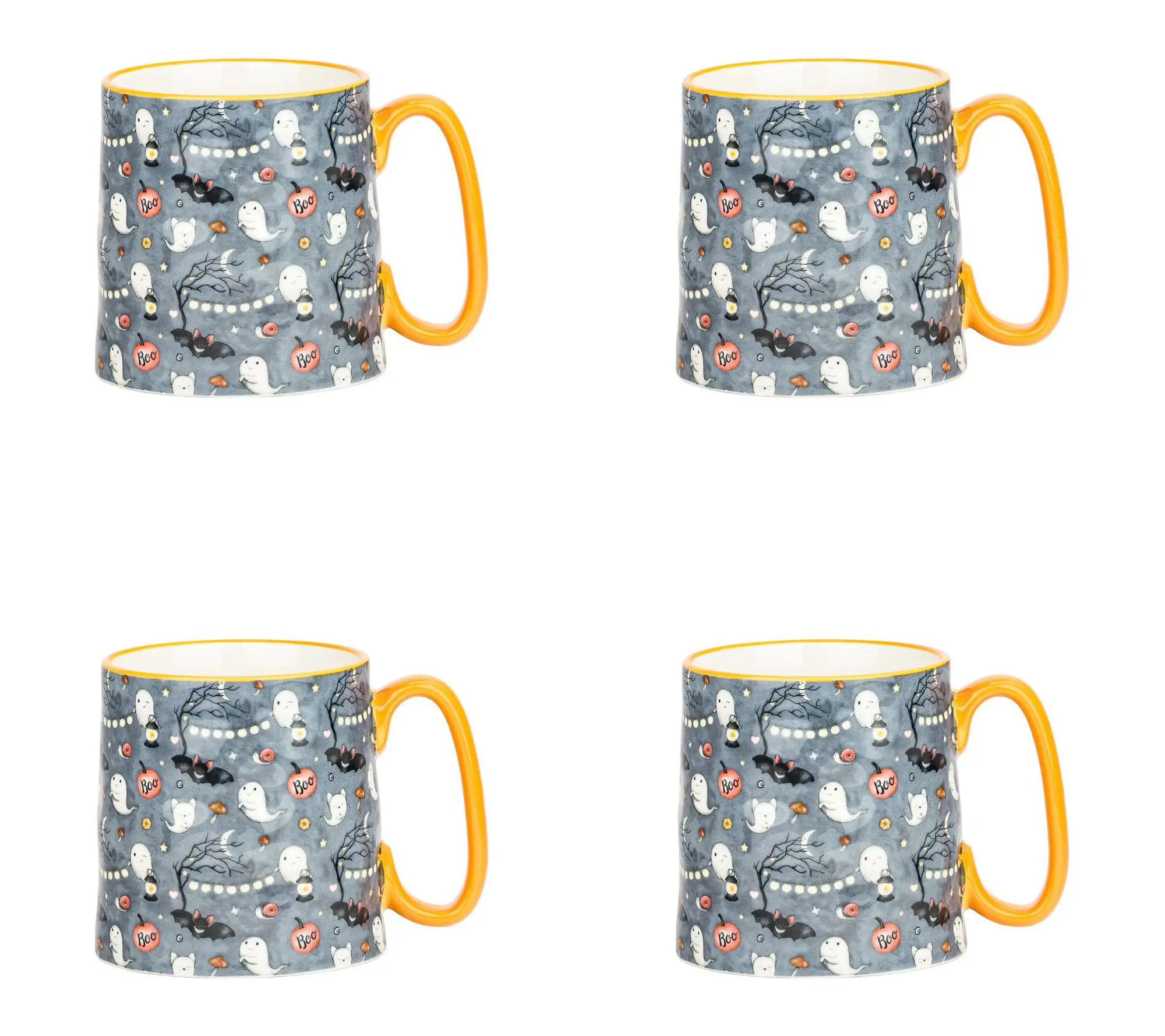 10 Strawberry Street Set of 4 Bella Halloween Harvest Mugs