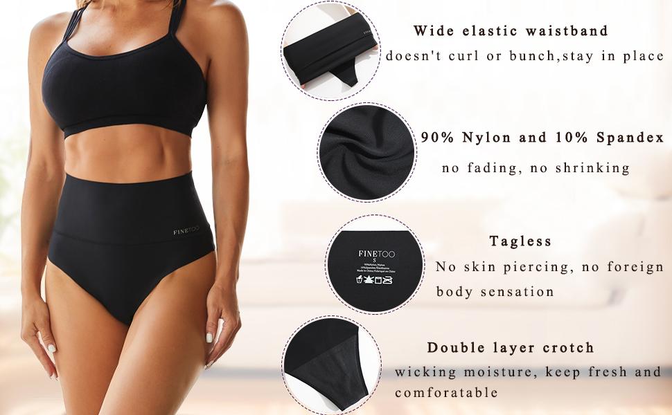 FINETOO 4pcs Women High Waisted Comfortable Seamless Underwear Fit Minimalist Bridal Panties Basic T-back Panties S-XL Womenswear SpringStatements FINETOO 4pcs Women High Waisted Comfortable Seamless Underwear Fit Minimalist Bridal Panties Basic T-back Panties S-XL Womenswear SpringStatements