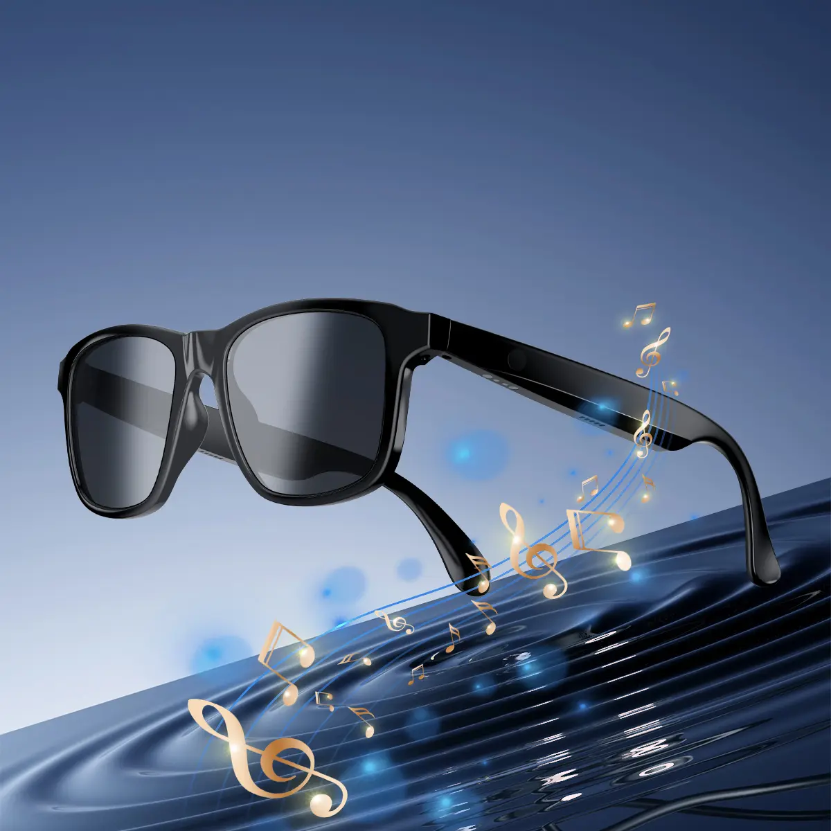 Unisex Adults' Wearable Wireless Smart Music Glasses - Bluetooth Sunglasses with Built-in Mic, Stereo Audio Speakers, Voice Assistant Support, UV Protection, Lightweight Featherlight Audio Eyewear, Sunglasses + Music In One