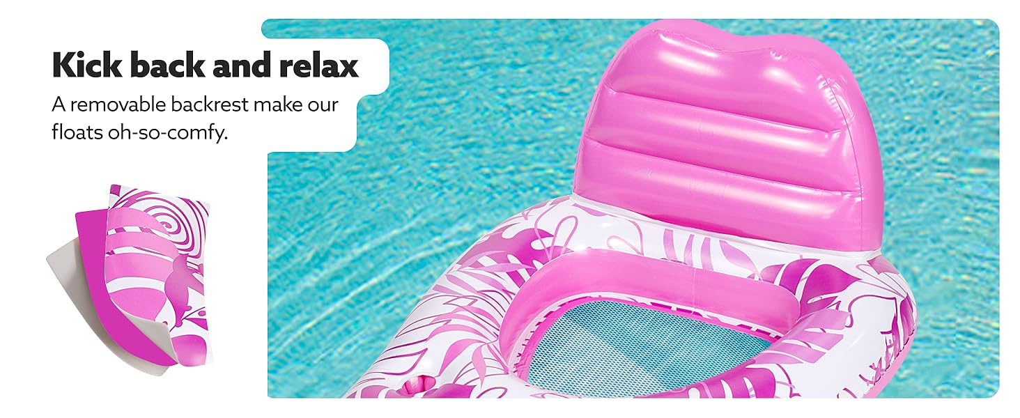 Inflatable Pool Floats Lounger Adult, Pool Float Lounge Raft Floaties Water Floating Recliner Chair with Cup Holders Foot Rest Swimming Floaty   / Electric Air Pump Mother's Day Gift&April Stock Up Summervibes