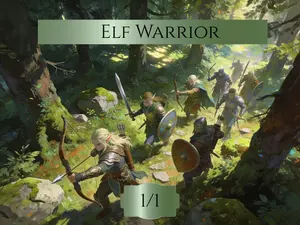 MTG Elf Warrior Token Sticker