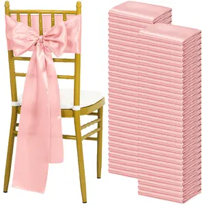 7x108 inch Satin Chair Sashes Ties, Satin Chair Sashes Bows Chair Cover Back Tie Supplies for Wedding Reception Events Banquets Party, Hotel Event, Chairs Decoration