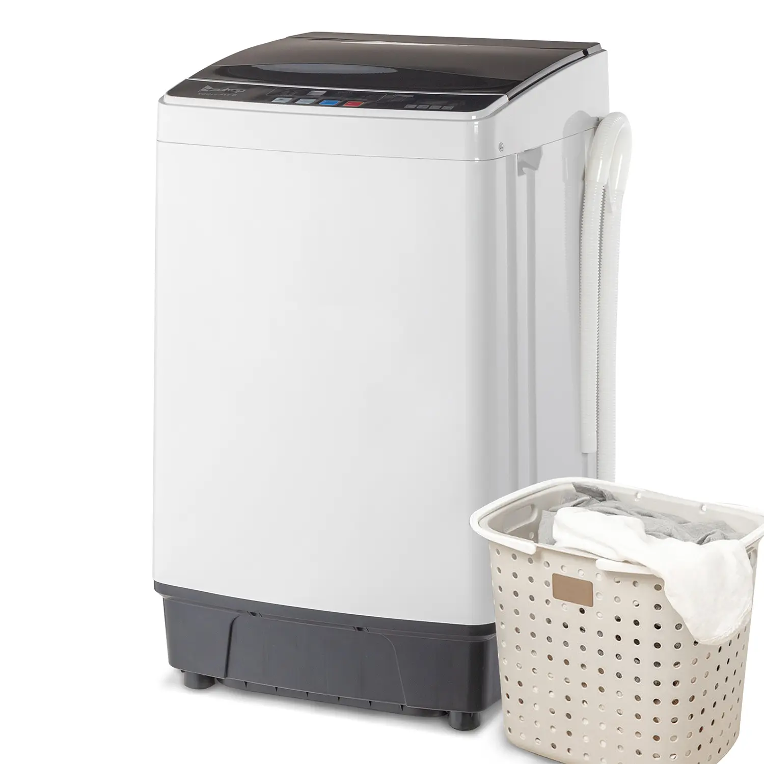 Full-Automatic Portable Washing Machine 17.8Lbs - 10 Programs & 8 Water Levels with LED Display - Compact Washer/Spin Dry Combo w/Drain Pump for Apartments/RVs