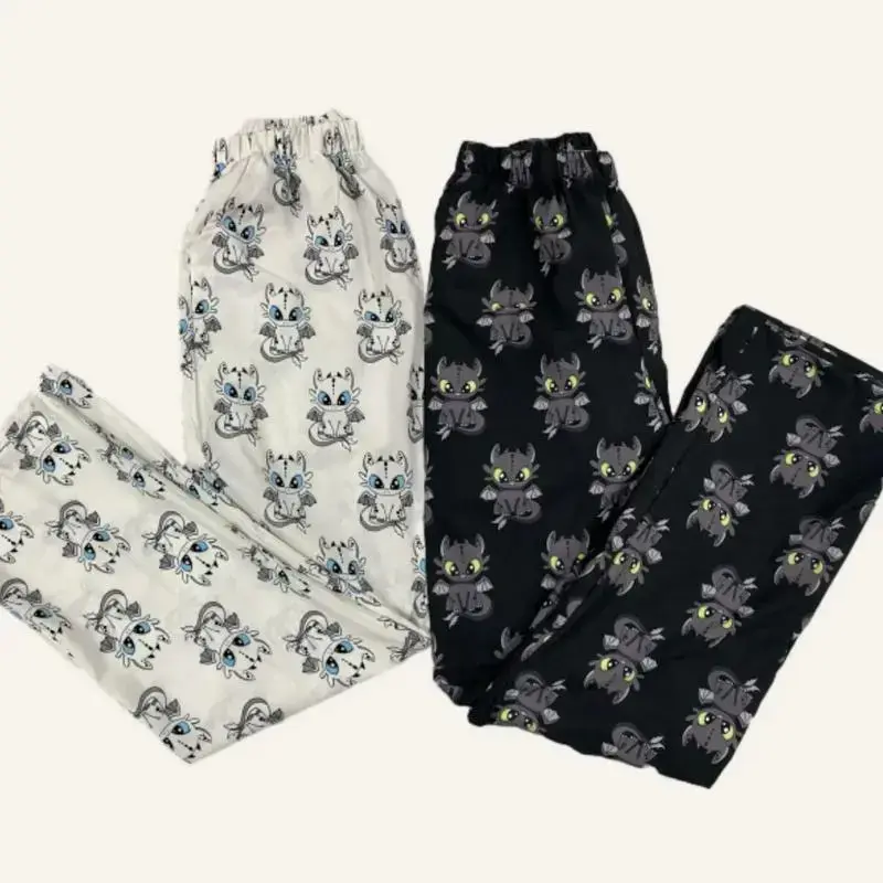 Cute Dragon Couple Pajama Pants, Couple Pajama Pants with Adorable Dragon Design, Cozy Matching Sleepwear for Relaxing Nights, for Him & Her, Loose Fit Sleep Bottoms, Homewear, All-Season Casual Wear