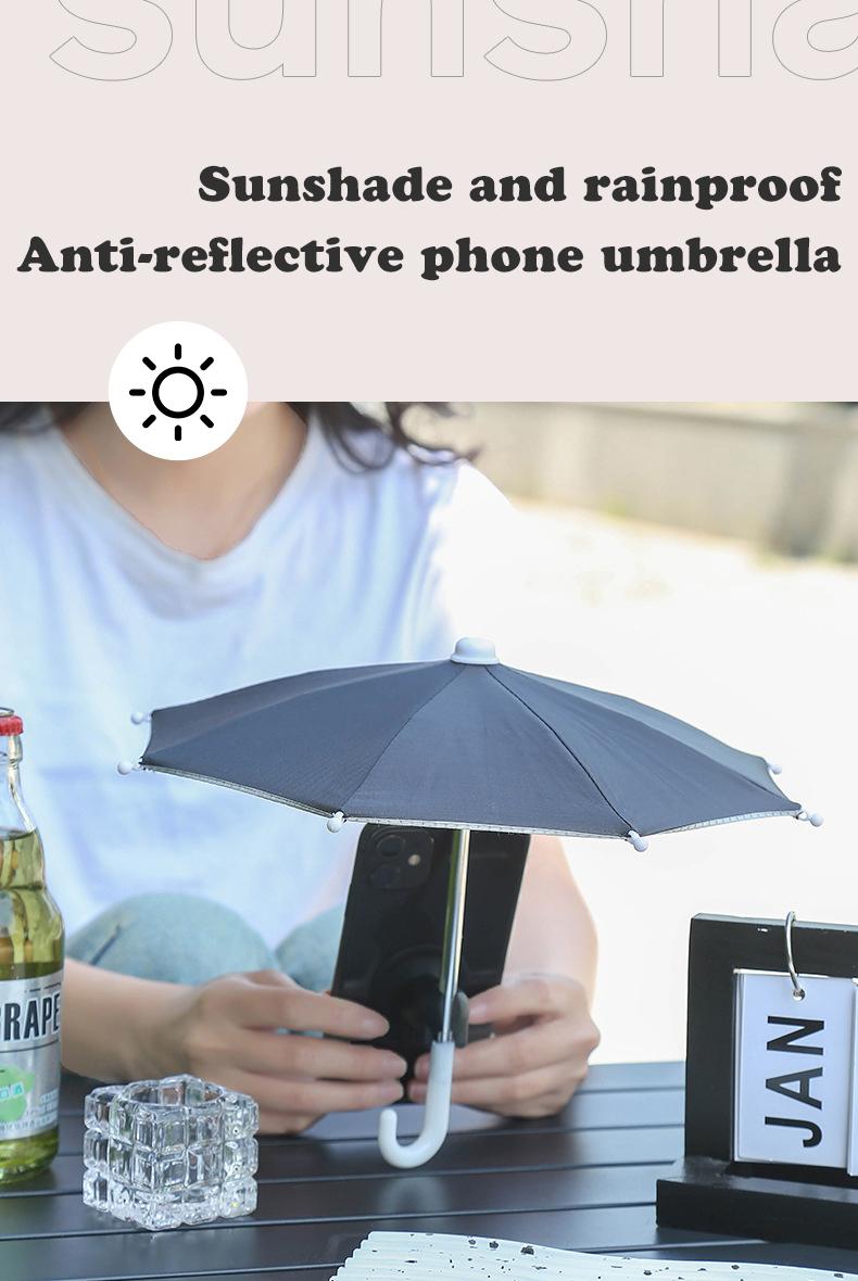 NiqueAura Protection Phone Umbrella for Sun Universal Adjustable Piggy Suction Cup Phone Stand with Sun Shade Cover