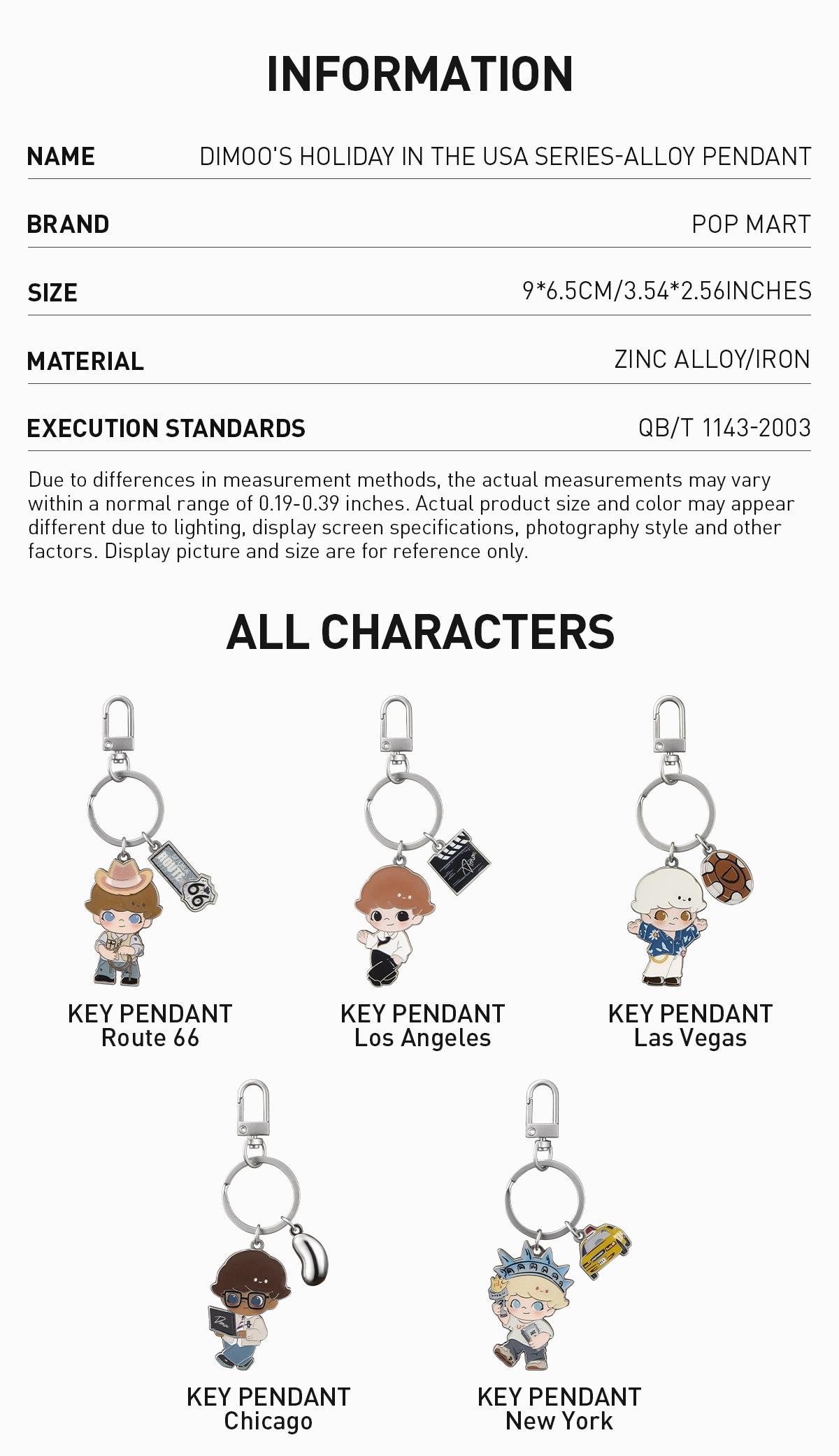 DIMOO'S HOLIDAY IN THE USA SERIES-Alloy Pendant