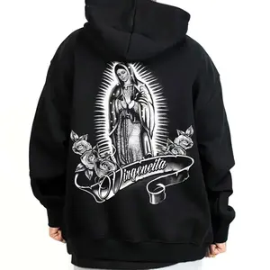 Virgen de Guadalupe Virgin Mary Catholic Faith Hoodie Vintage Graphic Pullover Mexican Christian Religious Hoodie Gift for Catholics Women & Men