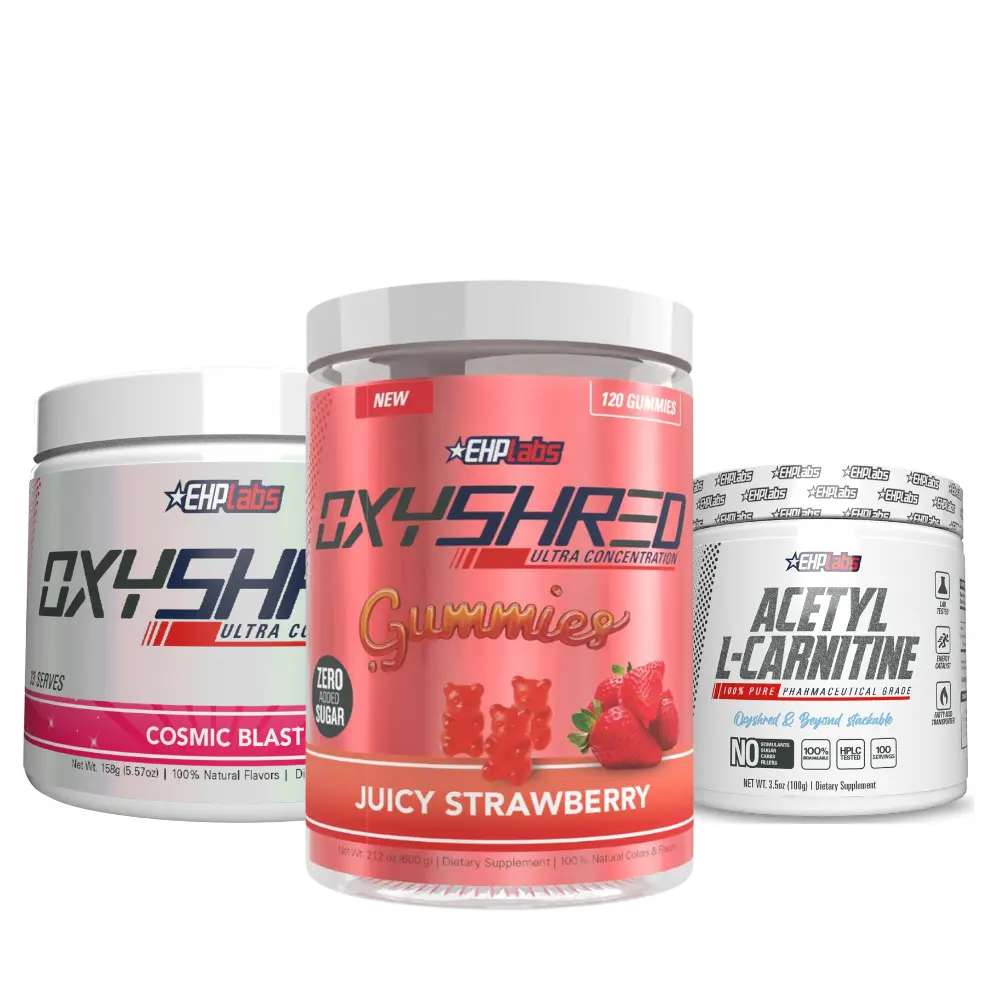 OxyShred Energy Trio Bundle | Pre-Workout + Gummies + Acetyl L-Carnitine | Energy, Metabolism & Focus Support | 3-Product Energy Stack