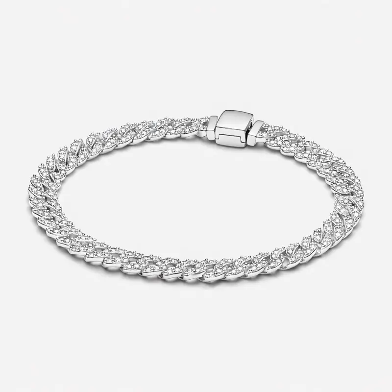 925 Sterling Silver Cuban Chain Bracelet Unisex