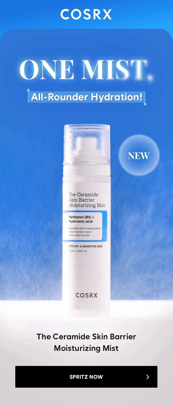 [COSRX Official] Ceramide Skin Barrier Moisturizing Mist - Hypoallergenic Derma-Moisture Solution for Dry & Sensitive Skin - 120ml Silky Hydrating Mist