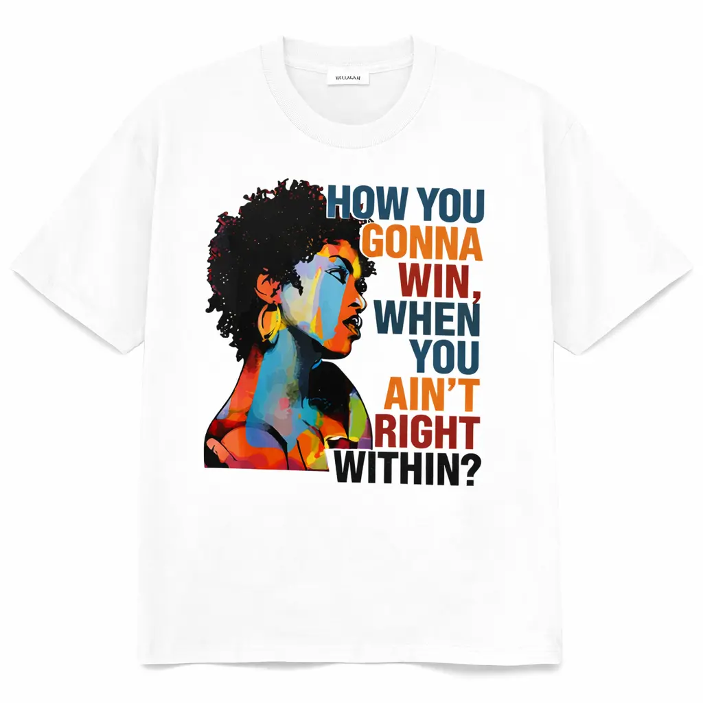 [100% Cotton] A Crew Neck, Relaxed Fit T-Shirt For The Spring And Summer Season Featuring An African American Graffiti Portrait Print And Made From Polyester Knit Fabric. T-Shirt For Men And Women